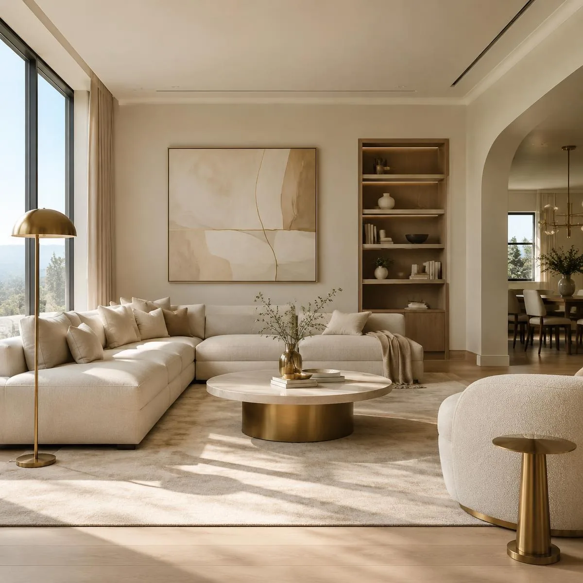 Sala de estar com design de interiores